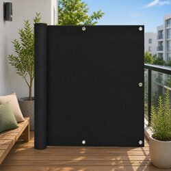 Premium Black Oxford Fabric Balcony Screen 90x400 cm