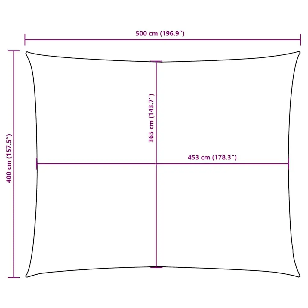 Cream Rectangular Sunshade Sail 4x5 m for Outdoor Use