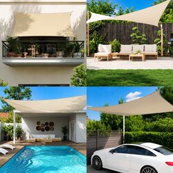 Premium Rectangular Sunshade Sail 2x3m in White
