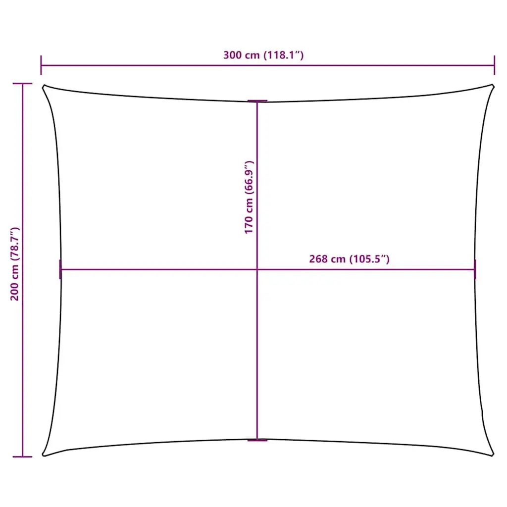 Rectangular Sunshade Sail 2x3m in White