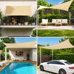 Rectangular Sunshade Sail 2x5 m White Outdoor Garden Terrace Patio Shade Cover