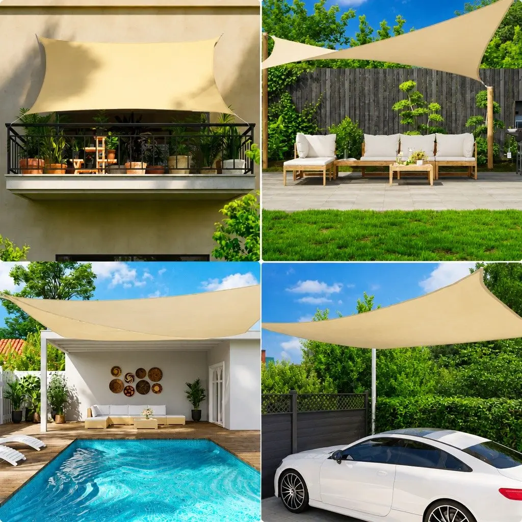 Rectangular Sunshade Sail for Outdoor Spaces 2.5x5m White