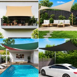 Durable Rectangular Sunshade Sail 3x4 m White Oxford Fabric
