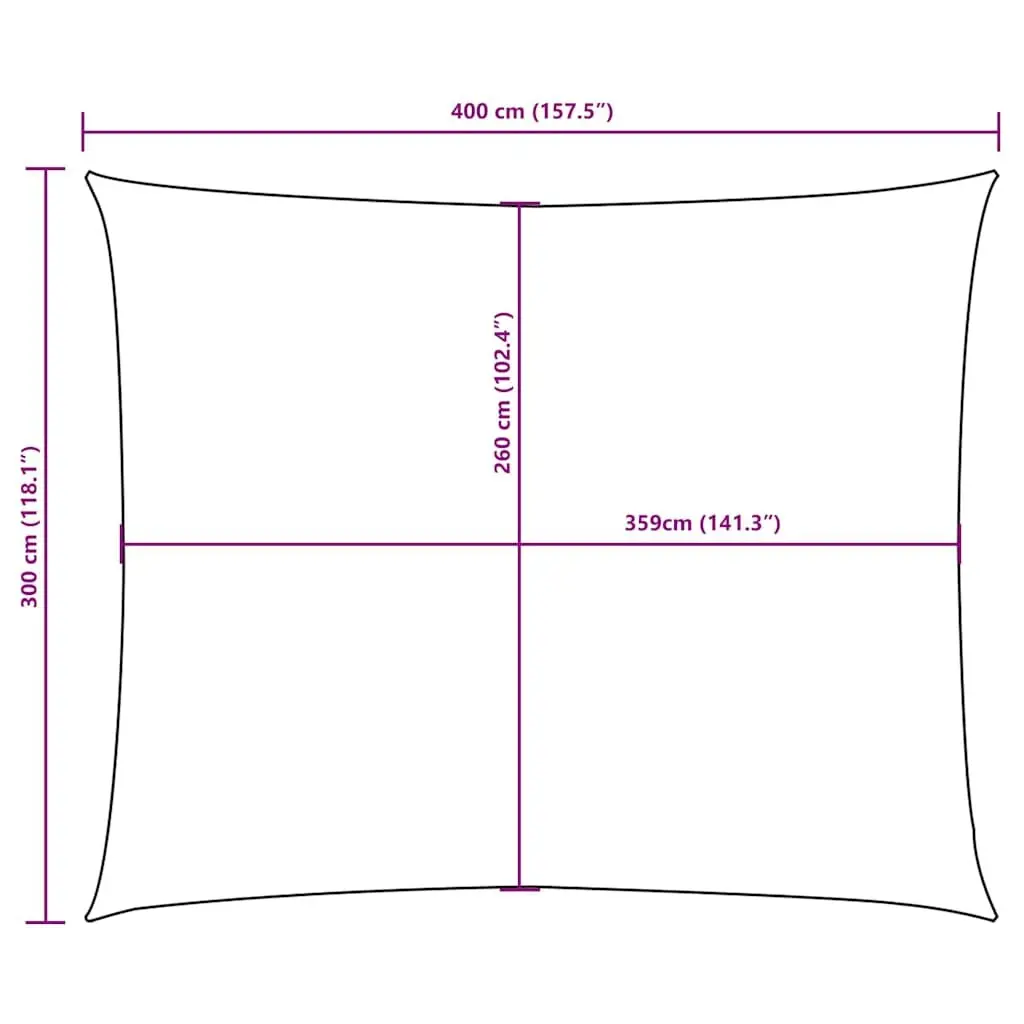 Rectangular Sunshade Sail 3x4 m White Oxford Fabric