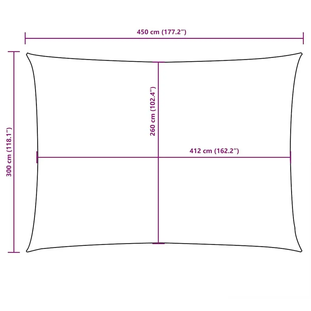 Rectangular Sunshade Sail 3x4.5m for Outdoors