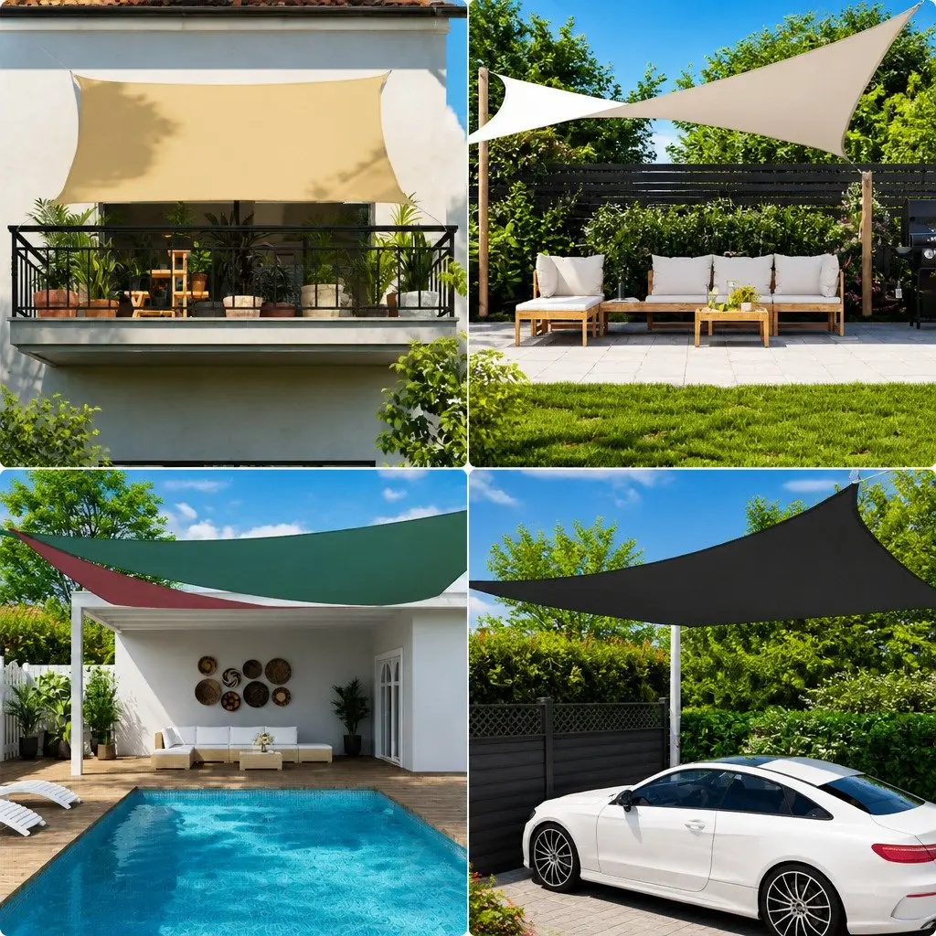 Rectangular Sunshade Sail 4x5 m White Oxford