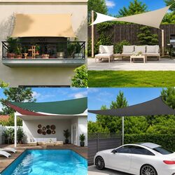 Durable 4x7 m White Rectangular Sunshade Sail