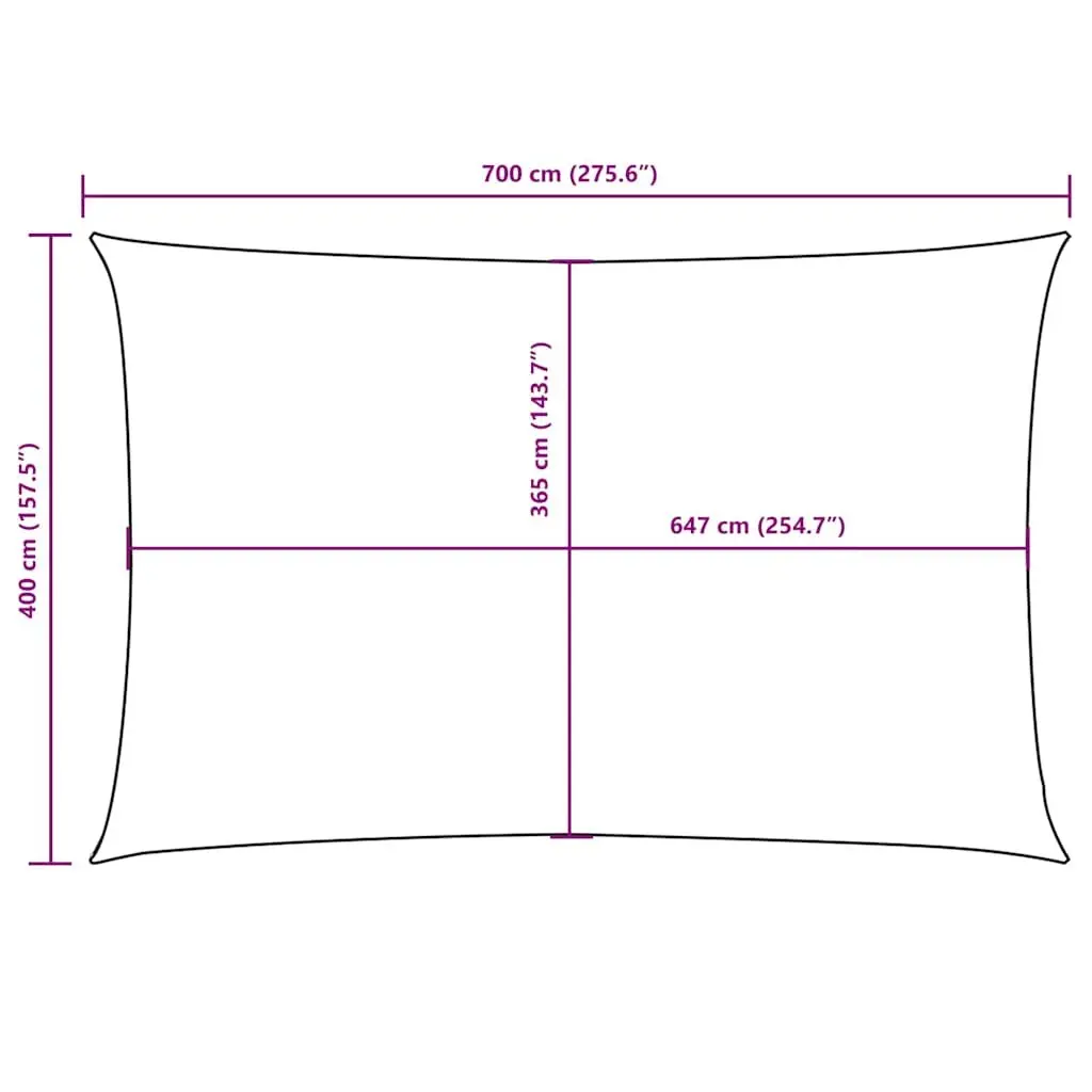 4x7 m White Rectangular Sunshade Sail