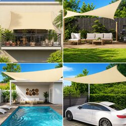 Durable 2x2.5m Black Sunshade Sail for Outdoor Spaces