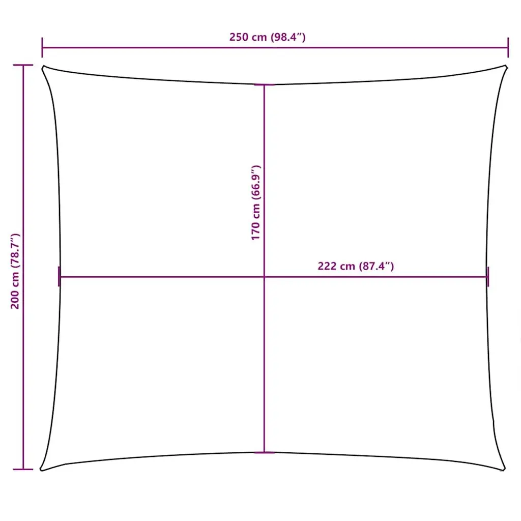 Rectangular Sunshade Sail Black 2x2.5m Mould Resistant PU Coated Oxford Fabric Outdoor Garden Patio Shade