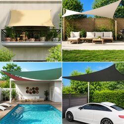 Premium Black Rectangular Sunshade Sail 2.5x3m