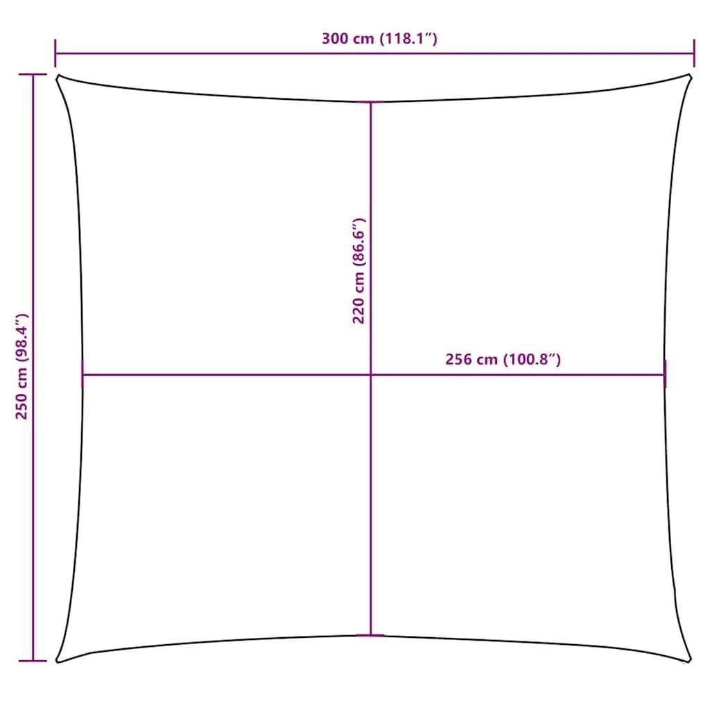 Black Rectangular Sunshade Sail 2.5x3m