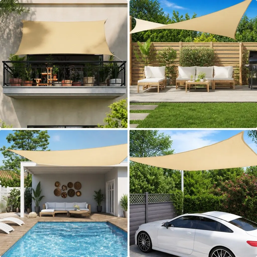 Black Rectangular Sunshade Sail for Outdoor Spaces