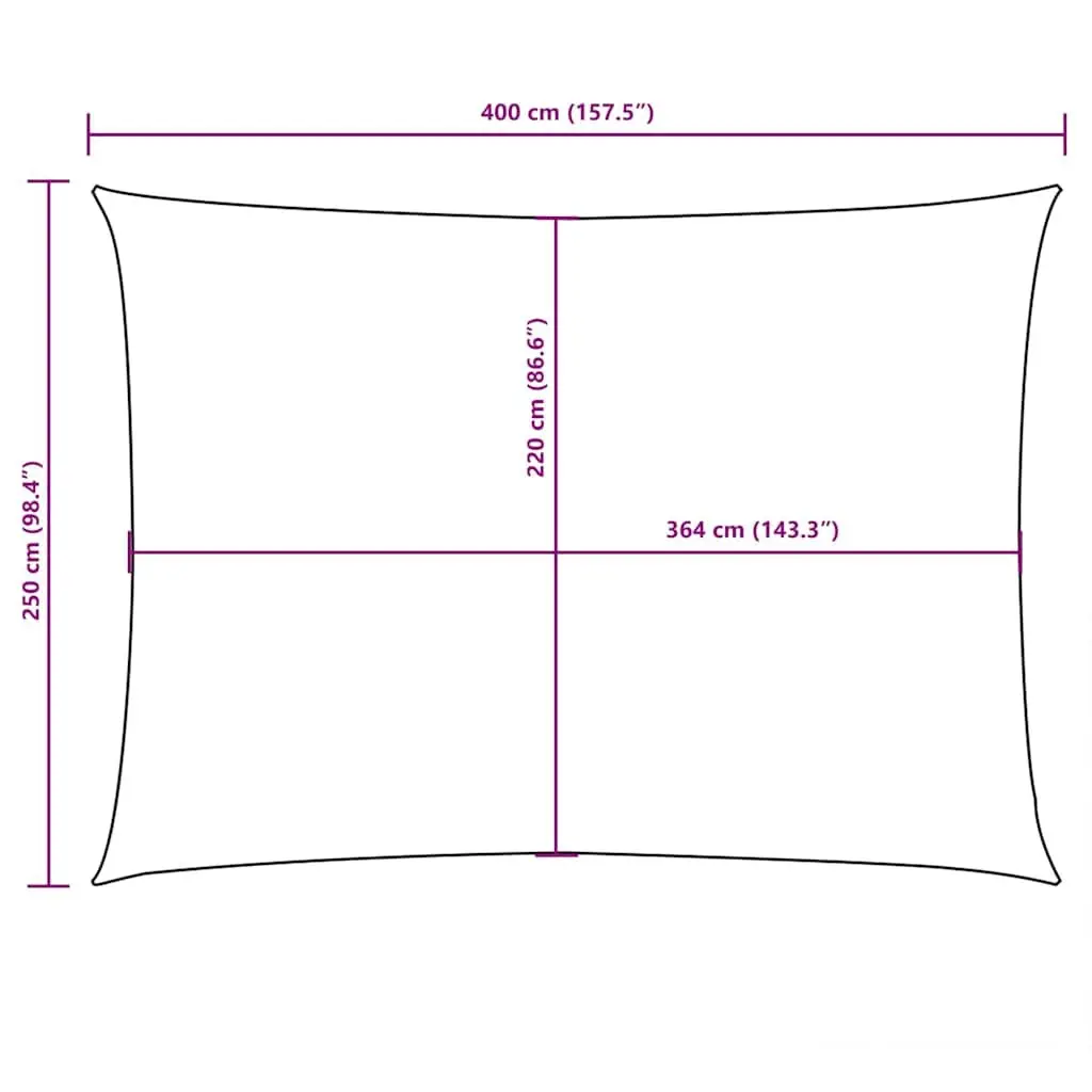 Rectangular Sunshade Sail 2.5x4m for Outdoors