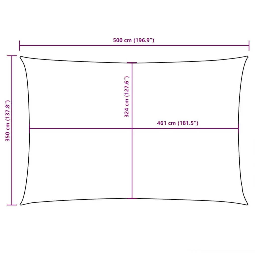 Rectangular Sunshade Sail 3.5x5m for Outdoors