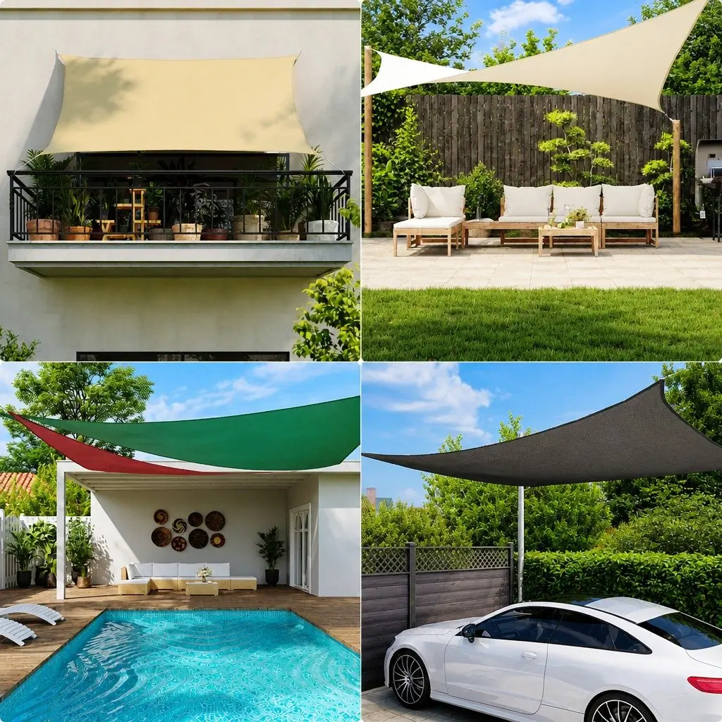 Black Rectangular Sunshade Sail 4x5m for Outdoor Spaces