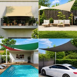 Black Rectangular Sunshade Sail 4x5m for Outdoor Spaces