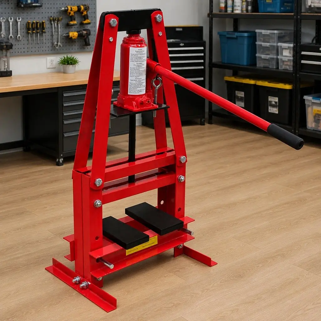 Hydraulic Floor Shop Press Heavy Duty 6 Ton Red