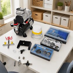 Professional Airbrush Compressor Set with 3 Spray Guns