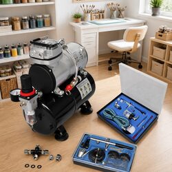 High-Quality Airbrush Compressor Set with 2 Spray Guns