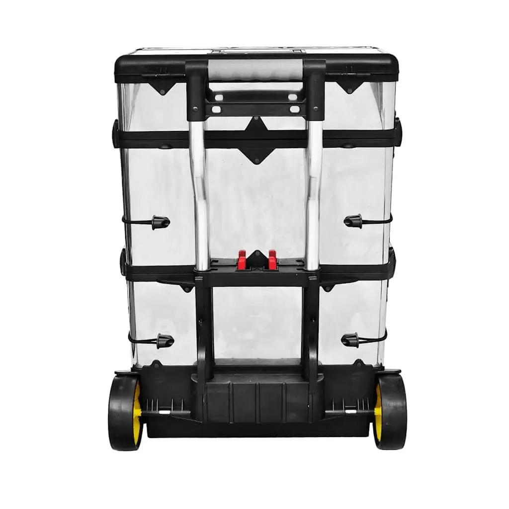 3-Part Rolling Tool Box with 2 Wheels Silver Mobile Storage Organiser