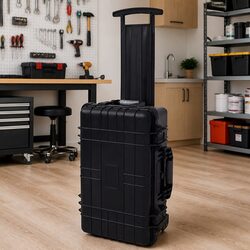 Wheeled Tool Equipment Case Black Pick Pluck Foam Camera Optics Storage