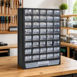Durable 41-Drawer Plastic Storage Cabinet for Organizing Tools