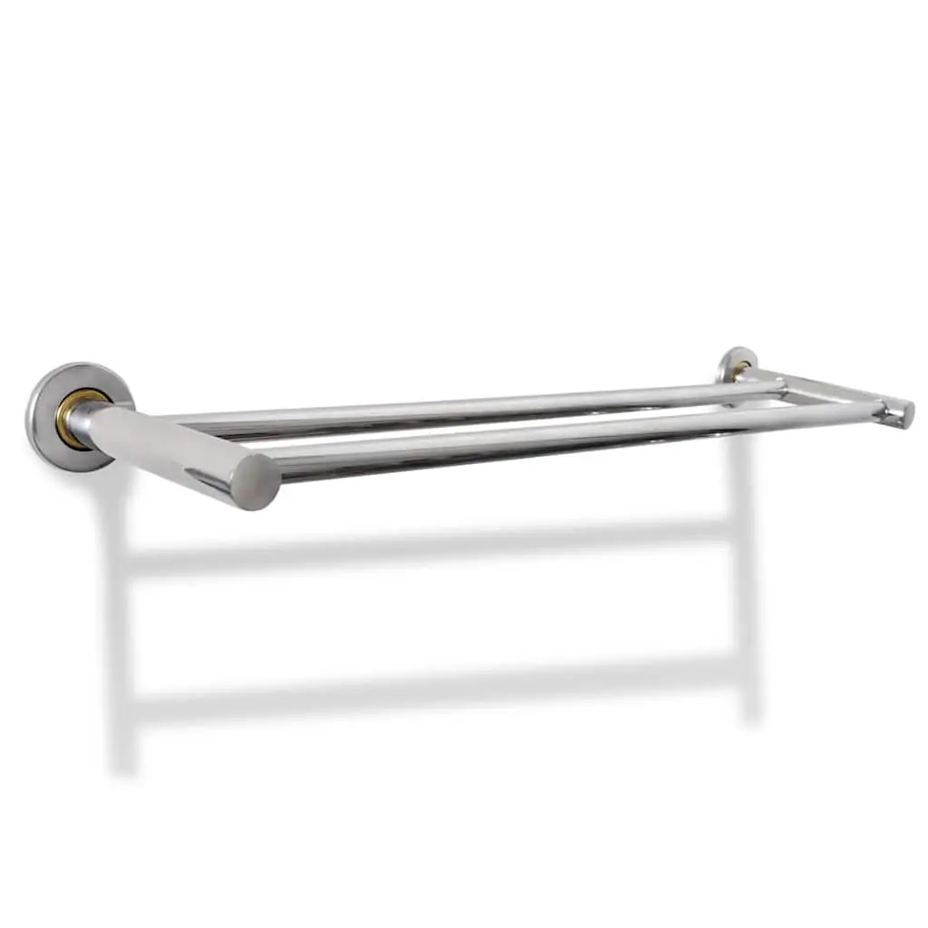 Silver Wall Mounted Towel Rack with 2 Tubes