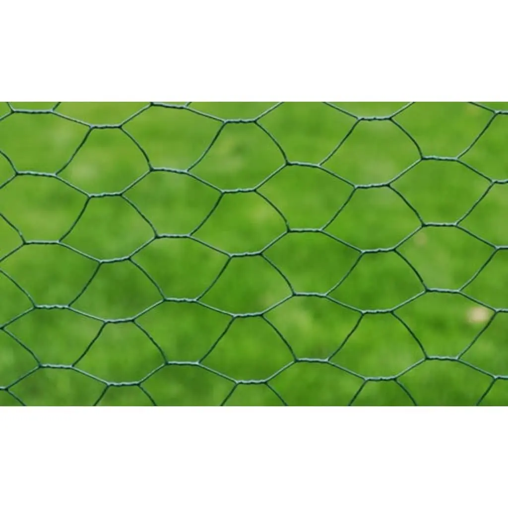 Poultry Enclosure Netting Green PVC Coated Wire Fence Panel 25x1 m Durable Mesh Fencing