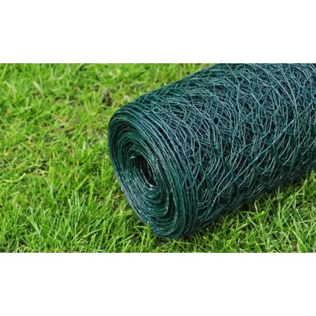 Poultry Enclosure Netting Green PVC Coated Wire Fence Panel 25x1 m Durable Mesh Fencing