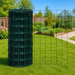 25m Euro Fence Panel - Durable Green Steel Mesh Barrier
