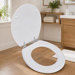 Durable White MDF Toilet Seat with Easy Clean Design