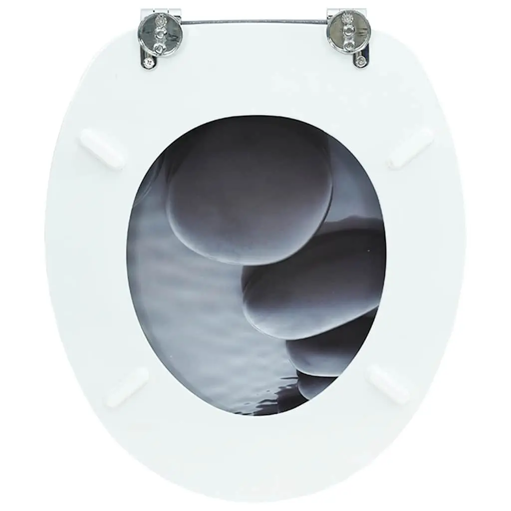 Grey MDF Toilet Seat with Adjustable Hinges