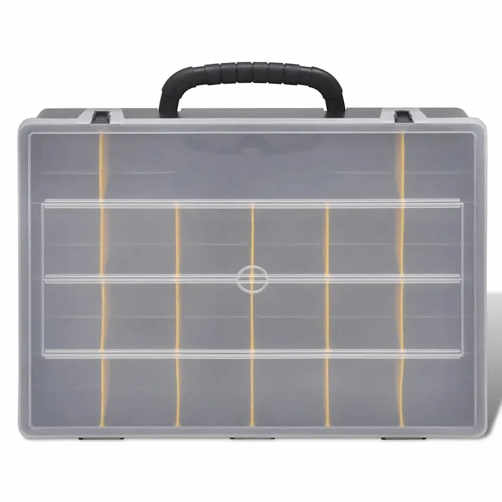 Black Compartment Organizer Tool Box Set of 6