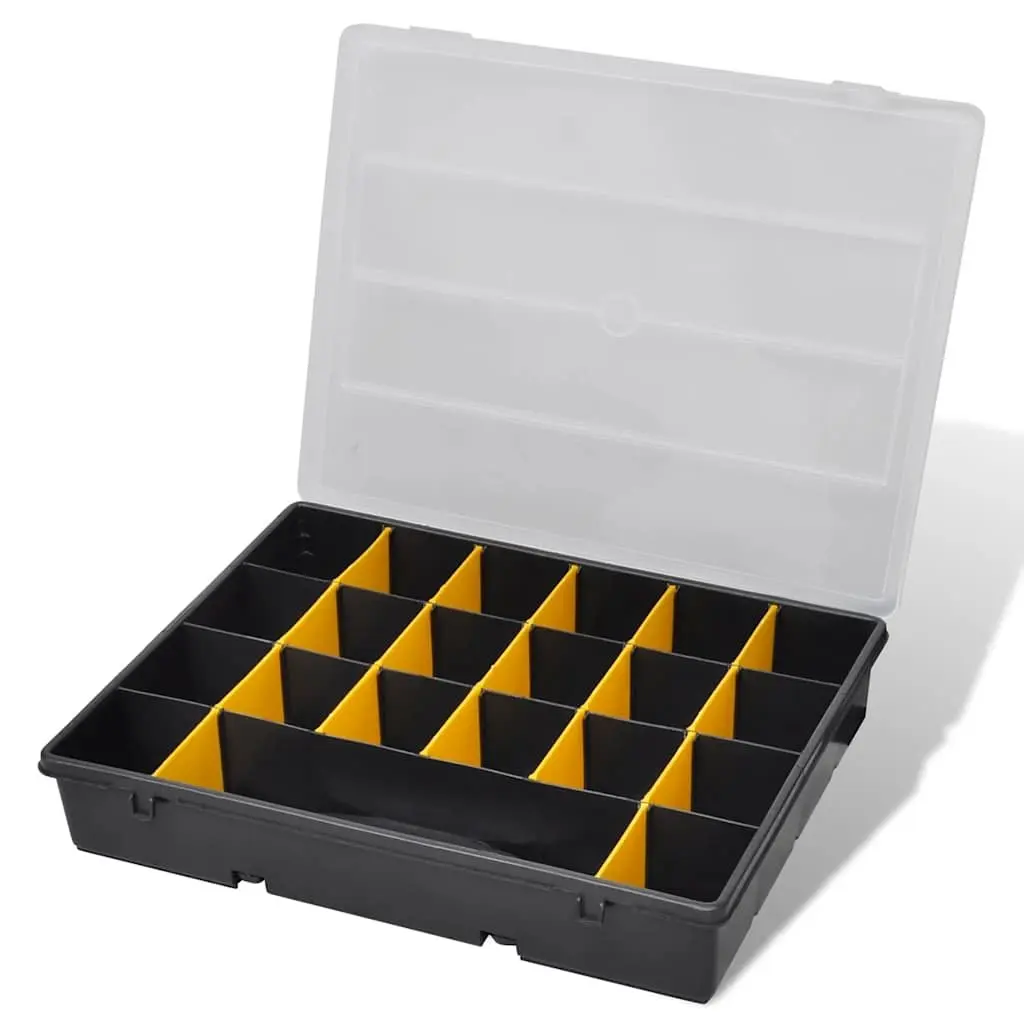 Black Compartment Organizer Tool Box Set of 6