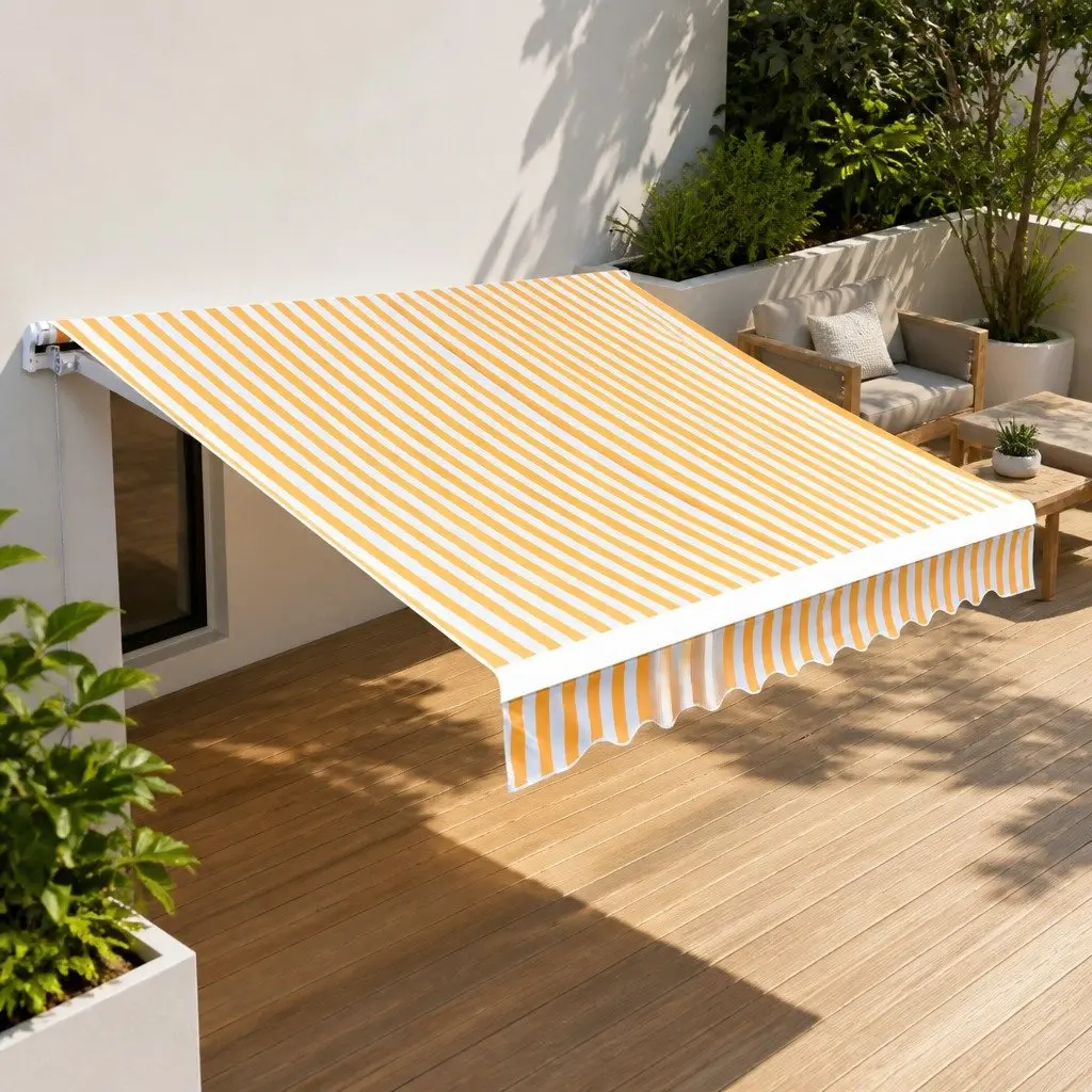 Yellow White Awning Replacement Fabric 3x2.5m