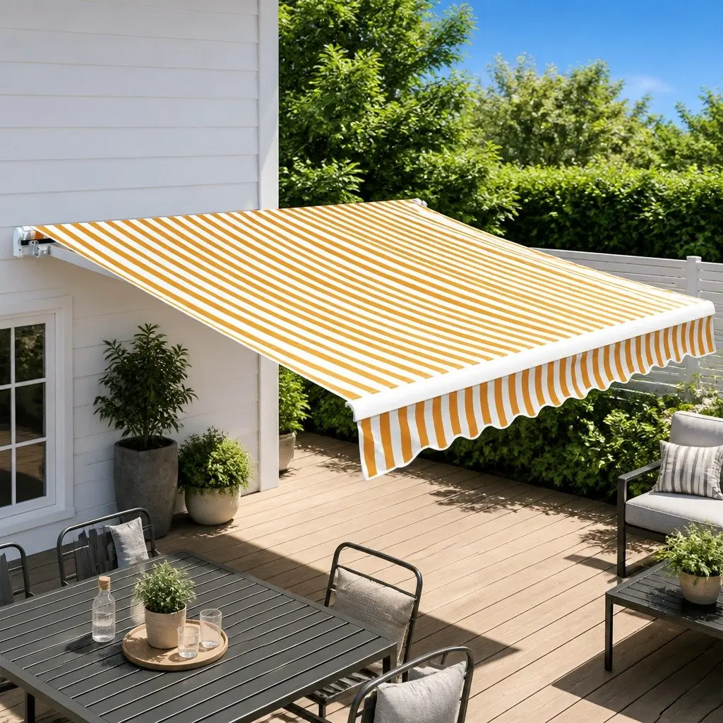 Yellow White Awning Fabric 4x3m for Replacement