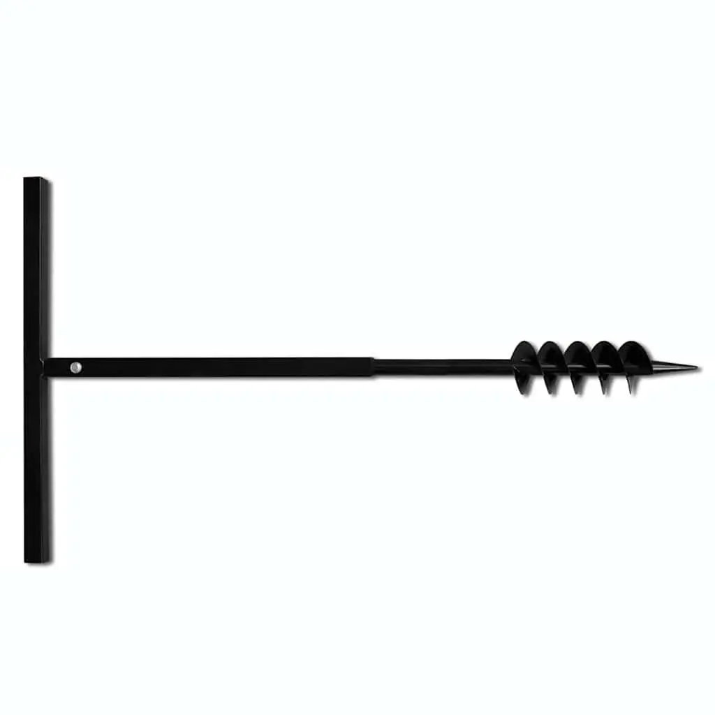 Ground Drill Auger Bit Steel 80mm Black Double Spirals