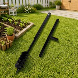 Durable Ground Drill Auger 120mm Steel Handle Tool