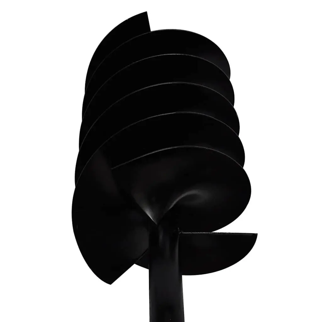 Ground Drill Auger Bit Steel 200mm Black Three Spirals Gardening Digging Tool