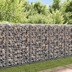 Durable Gabion Basket with Lids 100x30x30cm Silver Wire