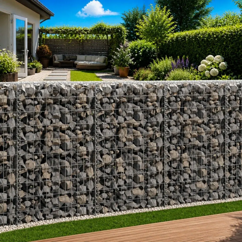Gabion Basket Galvanised Steel 100 x 100 x 30 cm Silver
