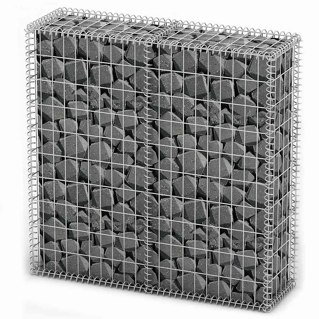 Gabion Basket Galvanised Steel 100 x 100 x 30 cm Silver