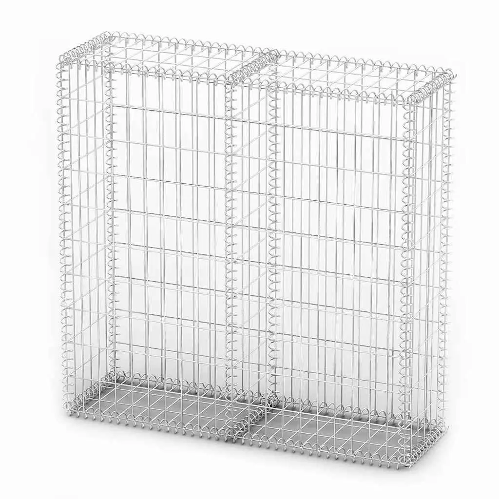 Gabion Basket Galvanised Steel 100 x 100 x 30 cm Silver