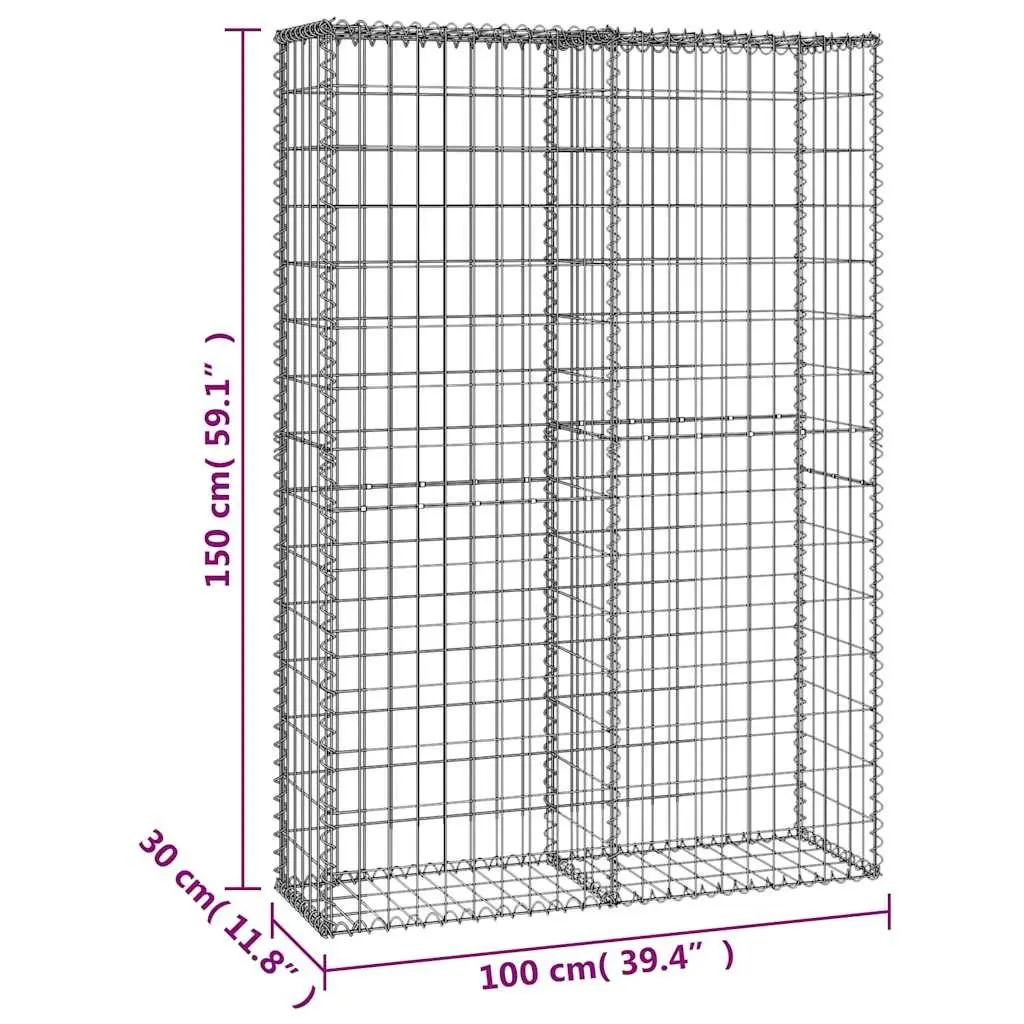 Galvanised Wire Gabion Basket with Lids