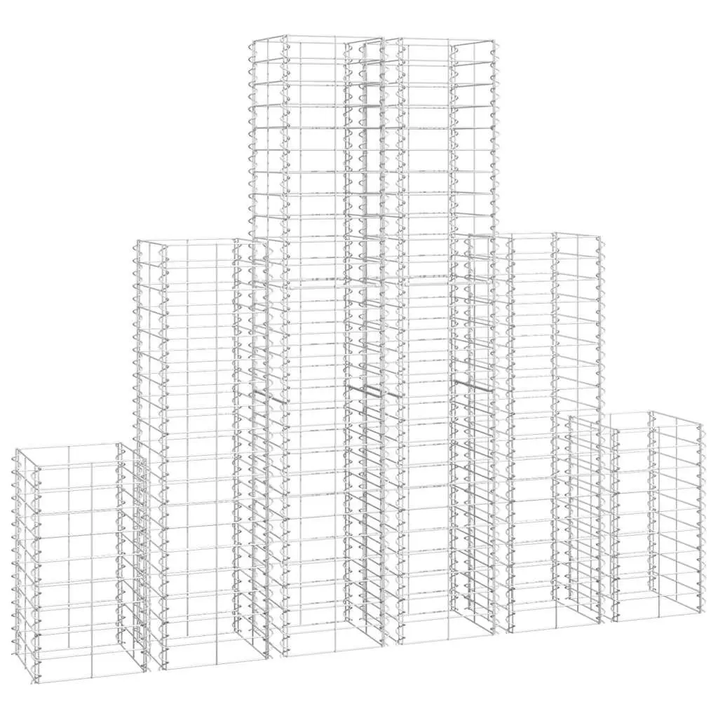 6-Piece Gabion Basket Set for Strong Garden Barriers