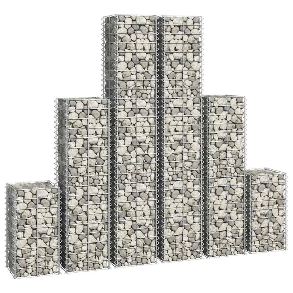 6-Piece Gabion Basket Set for Strong Garden Barriers