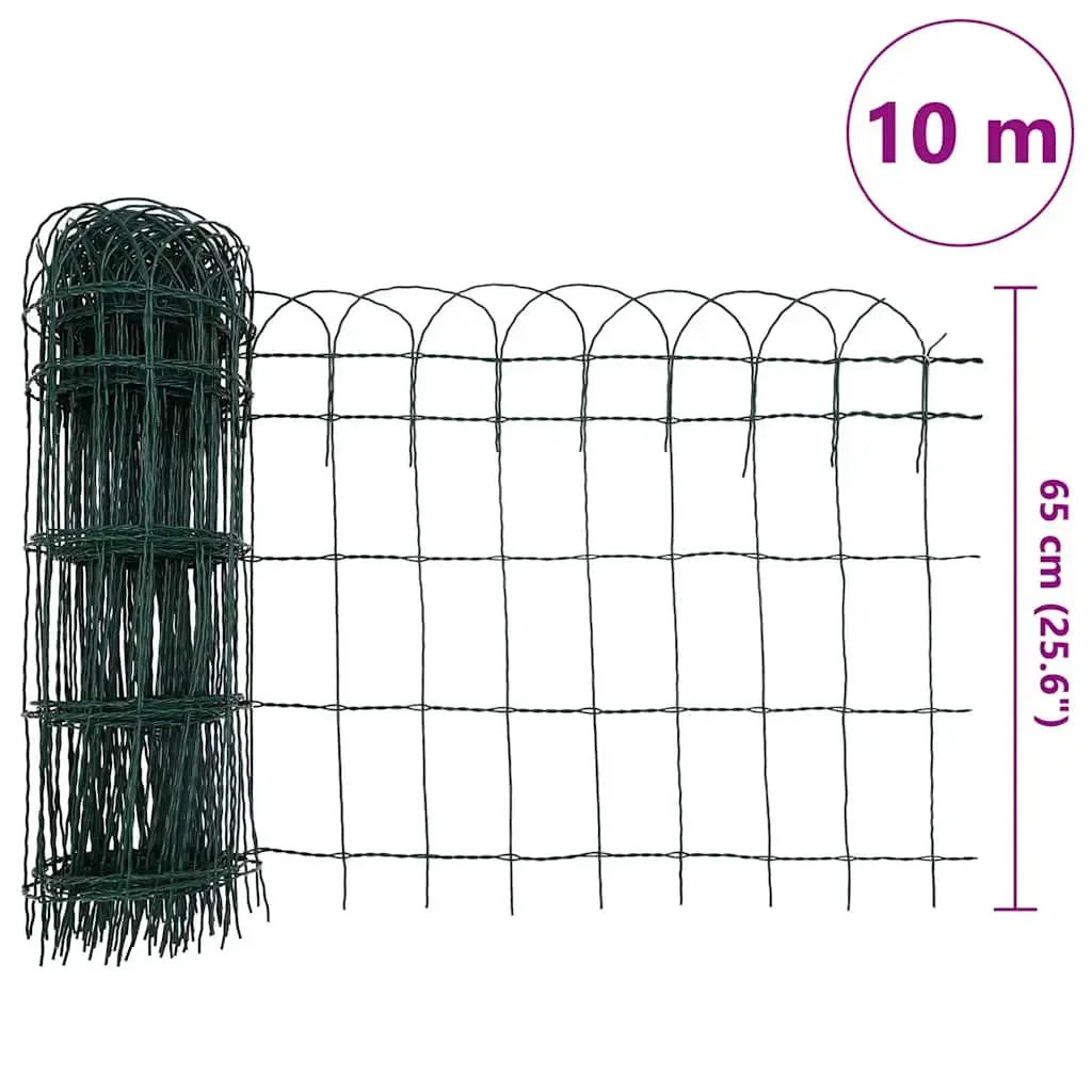 Garden Border Fence Edging Iron Wire 10m Green