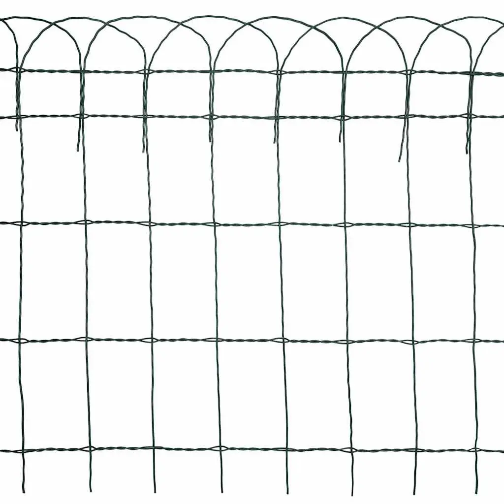 Garden Border Fence Powder-coated Iron 25m Green
