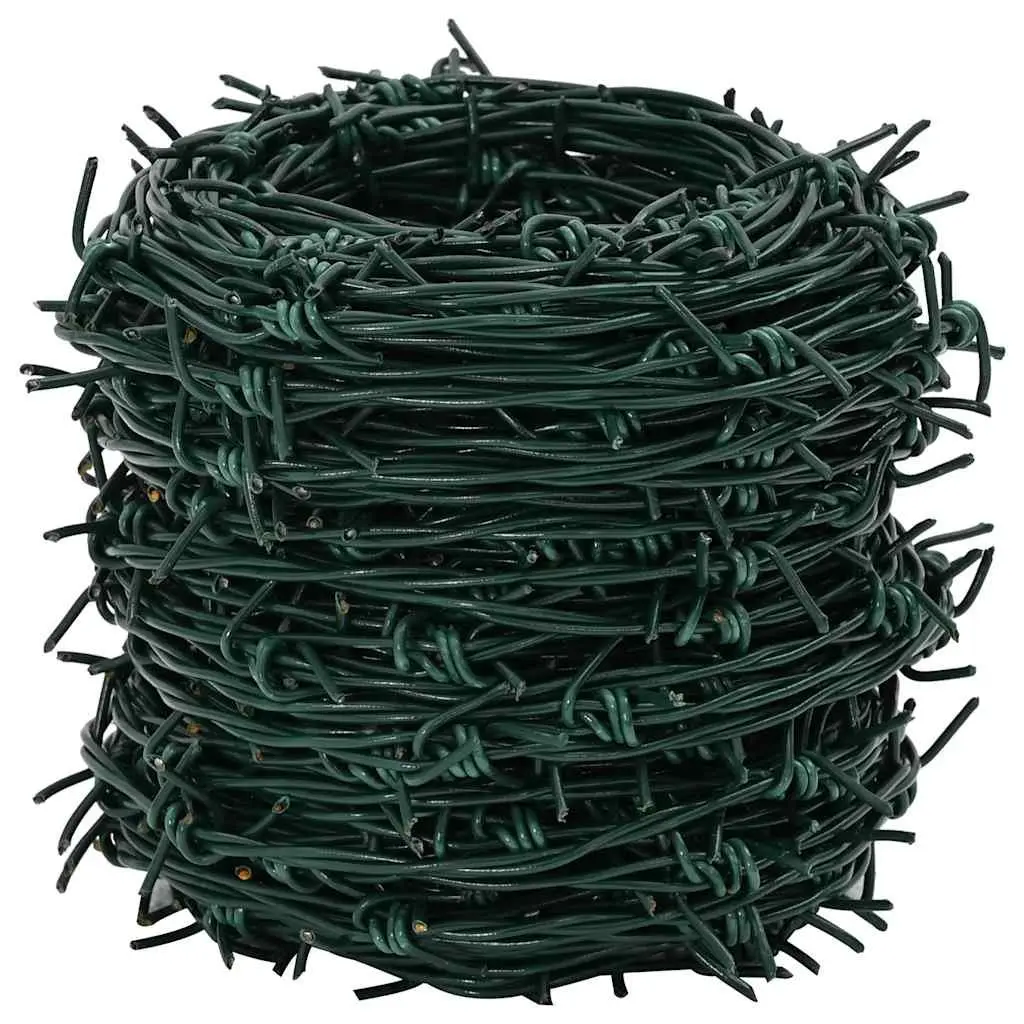 Barbed Wire Roll Powder-coated Iron 100m Silver